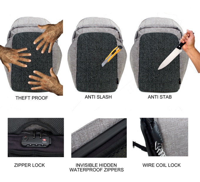 avoid getting robbed by using anti theft backpack