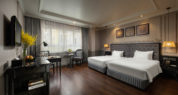 junior suite city view room twin beds in hanoi